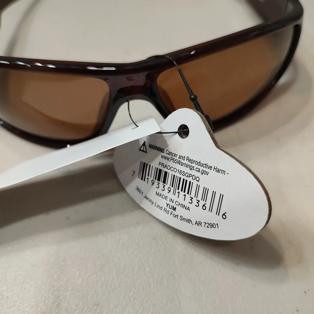 YUM Pradco Fishing UV Ray Protection Sunglasses‎ translucent dark red Frame
